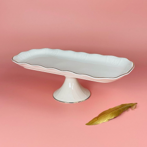 102-158 Овальное блюдо 36см на ножке АГАТА в под.уп.(х6)Фарфор