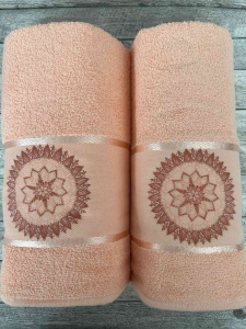 Набор полотенец EFOR из 2-х предметов (50*90,70*140) MANDALA (коралловый)