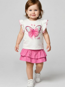 Комплект для девочки: футболка, юбка-шорты