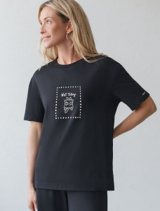 Футболка с принтом свободная эластичная из премиального хлопка