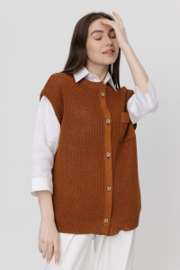 Жилет из льна 7-39 темное золото