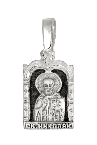 Образ (Свт. и чудотв. Николай) из серебра частичное чернение литье