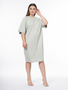 Платье из вискозного трикотажа с рукавом реглан