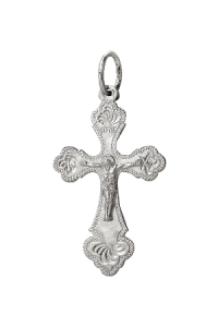 крест из серебра штампованный белый