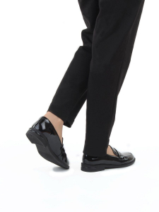 03-DCO163-1 BLACK Лоферы женские (натуральная кожа)