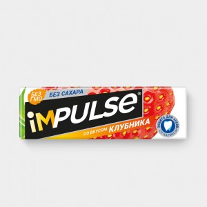 «Impulse», жевательная резинка со вкусом «Клубника», без сахара, 14 г (упаковка 30 шт)