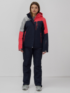 Горнолыжный костюм женский зимний УЦЕНКА малинового цвета 02818M