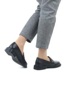 03-DYL123-1 BLACK Лоферы женские (натуральная кожа)