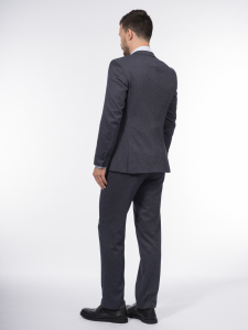 Костюмный трикотажный пиджак с принтом пье-де-пуль