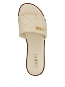 Meloria Faux-Leather Woven Slides