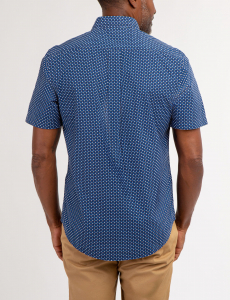 DIAMOND PRINT SHORT SLEEVE SHIRT WITH POCKET