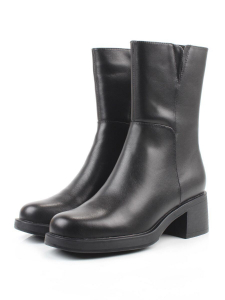 01-M43-7 BLACK Ботинки демисезонные женские (натуральная кожа, байка)
