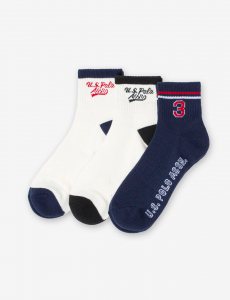 MENS 3PK COLLEGIATE HIGH QUARTER CREW SOCKS