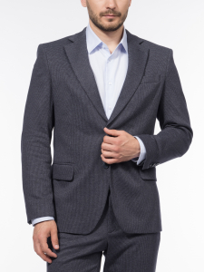 Костюмный трикотажный пиджак с принтом пье-де-пуль