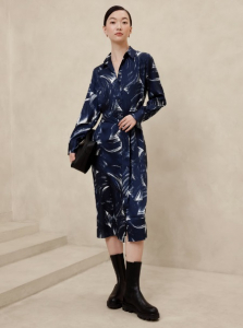 Tie-Waist Midi Shirtdress