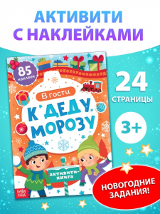 Активити - книга новогодняя «В гости к Деду Морозу», 24 стр.