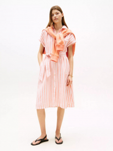 Stripe Linen-Cotton Blend Shirtdress