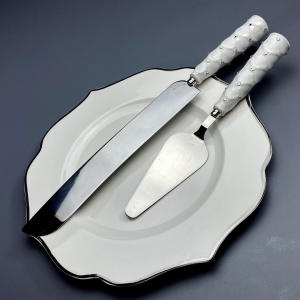 110120 Набор для торта лопатка и нож СЕВЕРНОЕ СИЯНИЕ в под. уп (х18)Керамика