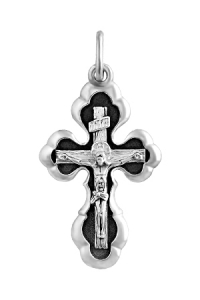 Крест из серебра литье частичное чернение