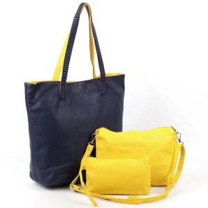 Женская мягкая сумка шоппер с двумя косметичками из эко кожи 0106-11