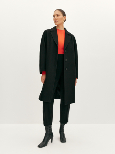 Пальто шерстяное однобортное