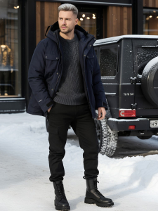 Горнолыжная куртка MTFORCE мужская темно-синего цвета 2302TS