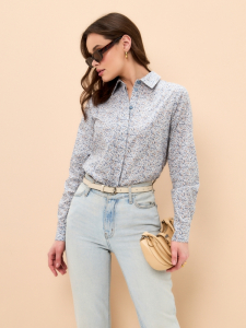 Рубашка с контрастной стойкой