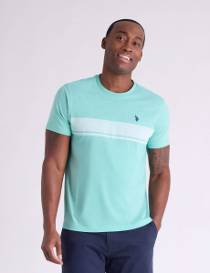 CHEST STRIPE COLORBLOCK JERSEY T-SHIRT
