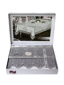 Скатерть EFOR DIAMOND 160*220 прямоугольная серебро GRI