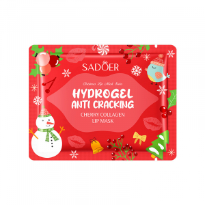 Гидрогелевые патчи для губ с вишней SADOER, 8 гр (Новогодняя серия)