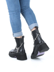 01-GZ6190-L61 BLACK Ботинки демисезонные женские (натуральная кожа)