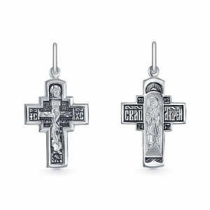 Крест (Ап.Андрей) из серебра литье частичное чернение