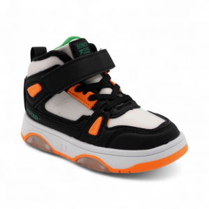 Кроссовки высокие демисезонные В7778-6 черно оранжевые