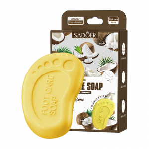 Мыло для ног с кокосовым маслом и пенообразующей сеткой SADOER Foot Care Soap, 100 гр