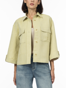 Куртка-рубашка из ткани на основе льна