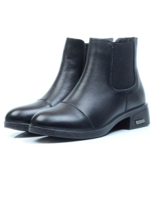 01-5558-1 BLACK Ботинки демисезонные женские (натуральная кожа, байка)