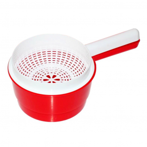 Сыродельница пластмассовая д12см, h9см, мини, красно-белый (Россия)