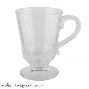200-037 Набор из 6 кружек 320мл в под.уп.(х8)Стекло