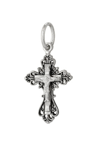 Крест из серебра литье частичное чернение
