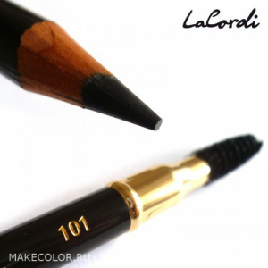 Карандаш для бровей LaCordi №101 со щеточкой Черный дым
