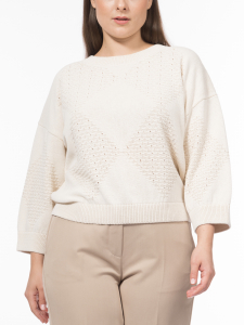 Ажурный вязаный джемпер из 100% хлопка