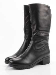 M25-26 BLACK Ботинки зимние женские (натуральная кожа, натуральный мех)