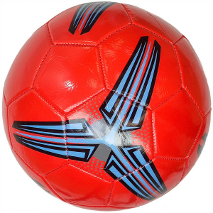 E29368-3 Мяч футбольный №5, PVC 1.8, машинная сшивка (красный-Mix)