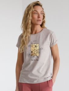 Свободная футболка с принтом из премиального хлопка с эластаном