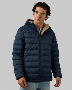 MEN'S HOODED SHERPA-LINED JACKET