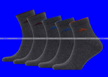 5 ПАР - Золотая игла носки мужские укороченные спортивные с -1010 с лайкрой ТЕМНО-СЕРЫЕ