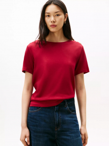 Gold Button-Shoulder T-Shirt