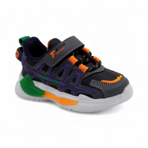 LED - кроссовки С7221-3 серо оранжевые