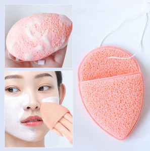 Губка-спонж для умывания капля с кармашком на веревке