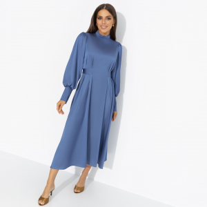 Платье струящееся, Притяжение элегантности (синий бриз)